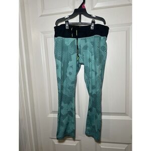 Nike Dri-fit Running Legging Capris Women's Medium Green/Black Athletic Pants